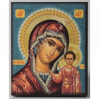 Икона на дереве, лак, объемная печать (Казанская Б.М.)