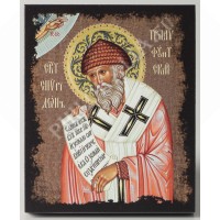Икона на дереве, лак, объемная печать (Свт. Спиридон)