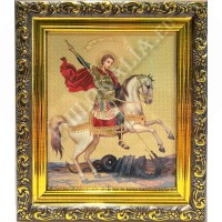 Икона под стеклом в багетной рамке "Георгий Победоносец" Икона под стеклом в багетной рамке "Георгий Победоносец"