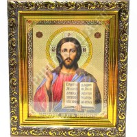 Икона под стеклом в багетной рамке "Спаситель"