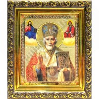 Икона под стеклом в багетной рамке "Свт. Николай"