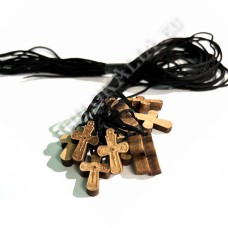 Крест деревянный нательный, с тесёмкой (самшит). Маленький