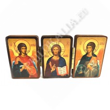 Складень трёхств., на деревянной основе (Арх.Михаил-Спаситель-Ангел Хр.)