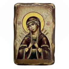 Икона под старину на дереве (м.) (Б.М. Семистрельная)