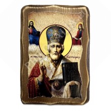 Икона под старину на дереве (м.) (Свт. Николай)