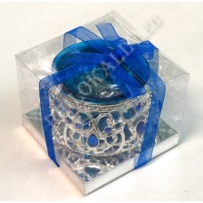 Лампада низкая, в подарочной упаковке (круглая,подвесная) (синяя)