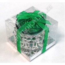 Лампада низкая, в подарочной упаковке (круглая,подвесная) (зеленая)