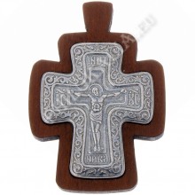 Крест нательный, дерево-металл. (серебрение) №10