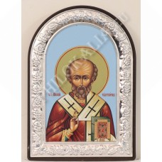Икона в пластмассовой рамке на подставке, арочная (Свт. Николай)