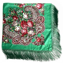 Платок с бахромой (салатовый)