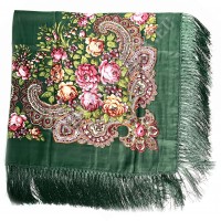 Платок с бахромой (зелёный №1) Платок с бахромой (зелёный №1)