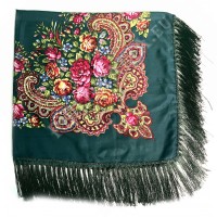 Платок с бахромой (зелёный №2) Платок с бахромой (зелёный №2)